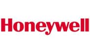 Honeywell's red and white logo on a white background