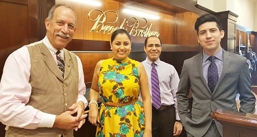 (LtoR) Brooks Brothers Biltmore Fashion Park associates Robert Rosenthal, Paloma Guerrero, Mohammad Asadpour and Andt Contreras. (Photo by Josh Coddington/GPCC)