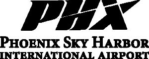 Vertical black version of the Phoenix Sky Harbor logo