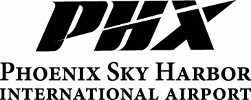 Vertical black version of the Phoenix Sky Harbor logo