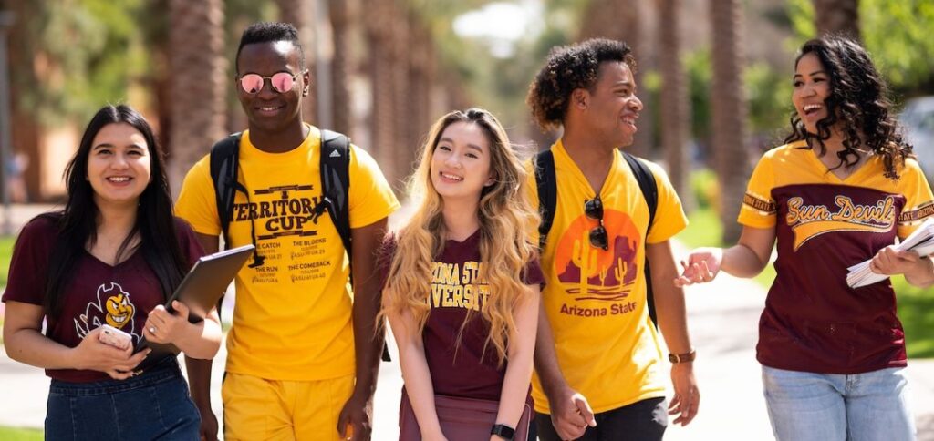 ASU students walking together