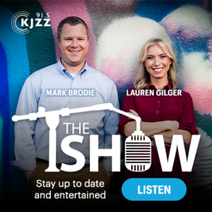 Mark Brodie and Lauren Gilger from the Greater Phoenix Chamber hosting The Show podcast, promoting local business and community engagement.